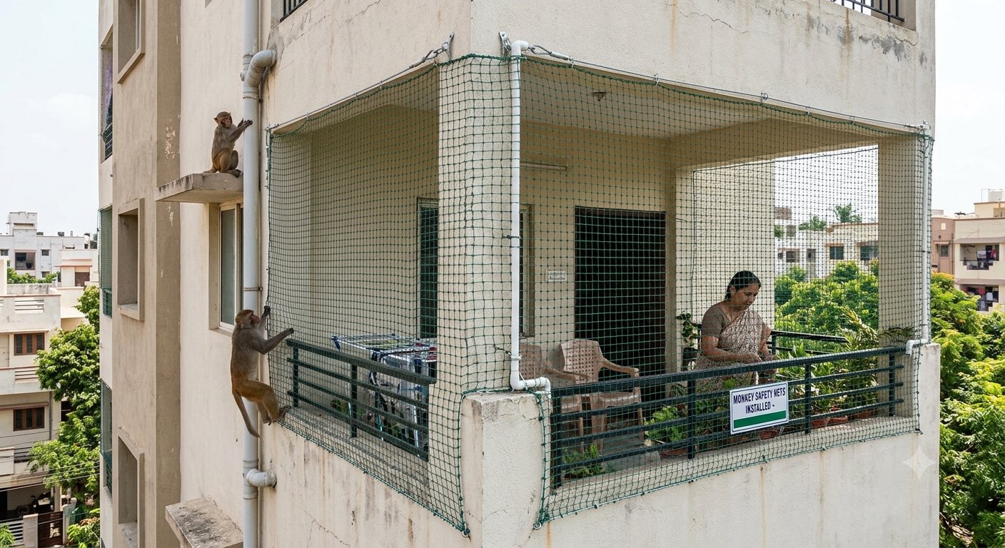 Monkey Safety Nets in Jayanagar